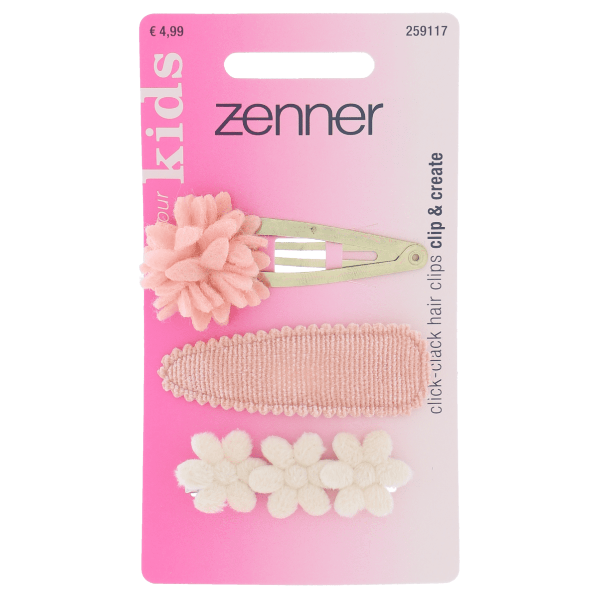 Zenner Klik-klak haarspeld kids 3x