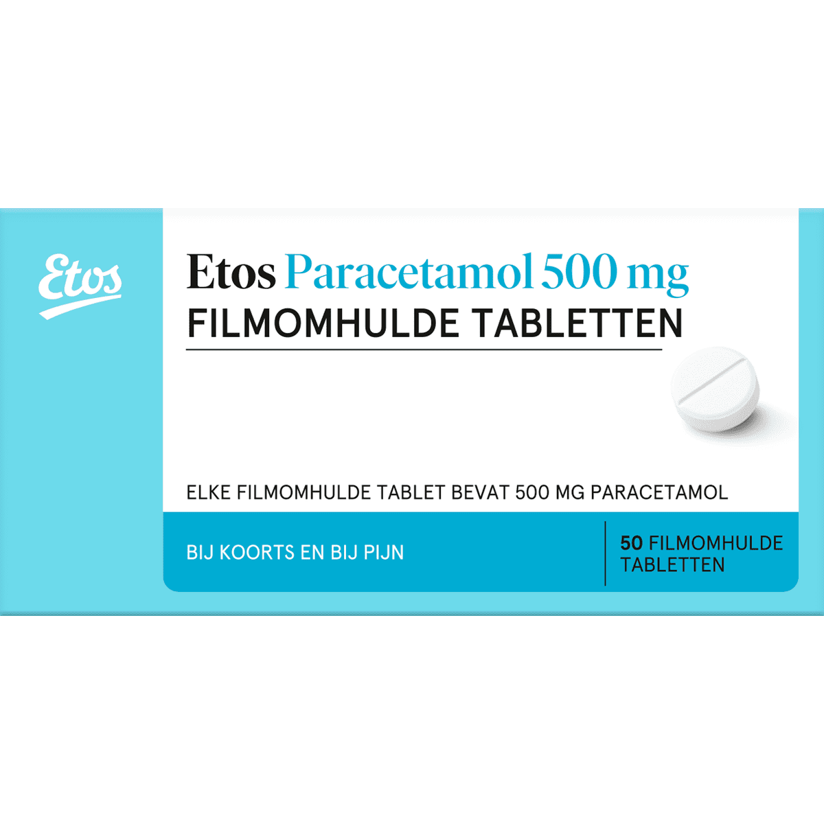 Etos Paracetamol 500 MG Filmomhulde Tabletten 50 stuks