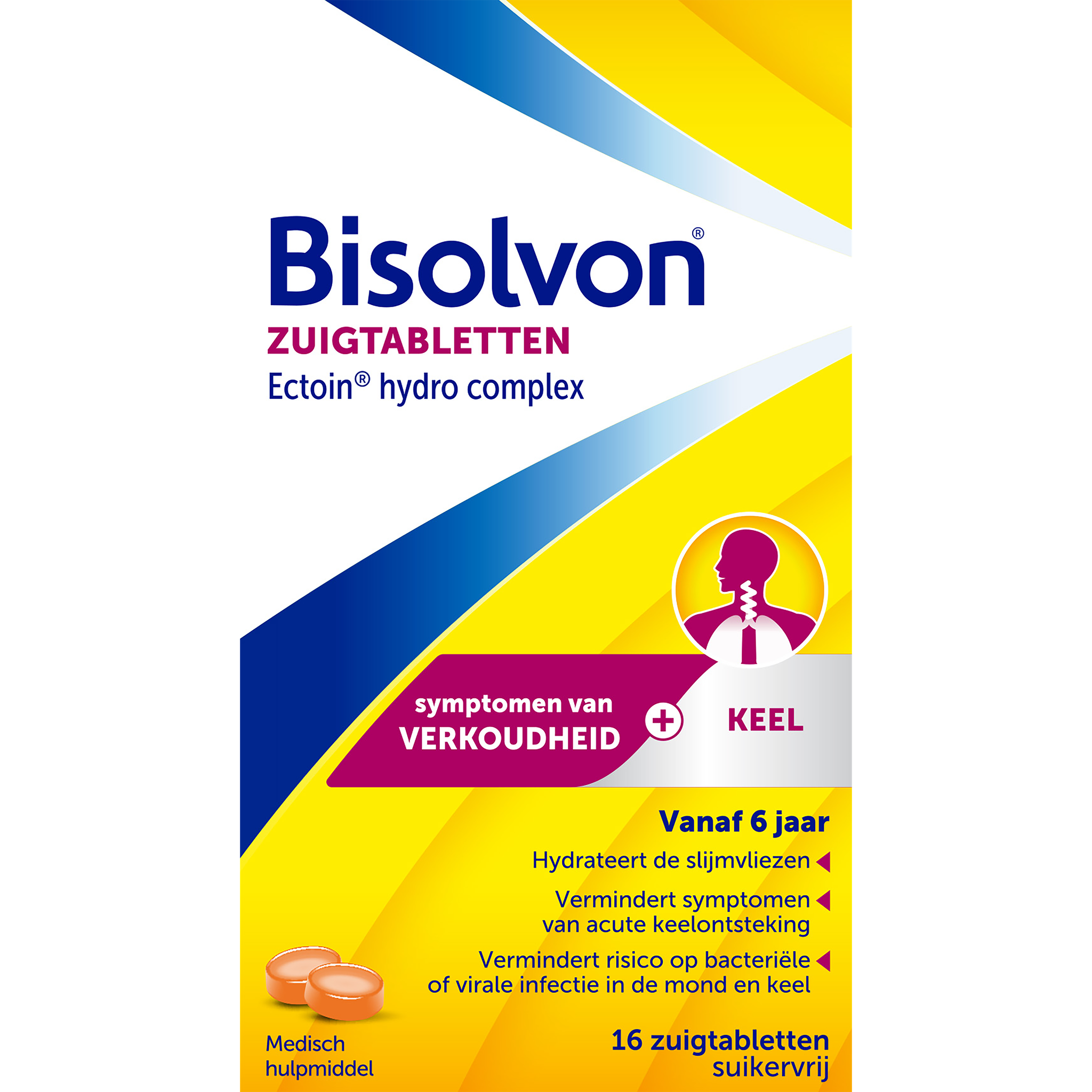 Bisolvon Droge Hoest en Keelpijn Zuigtabletten 16 stuks