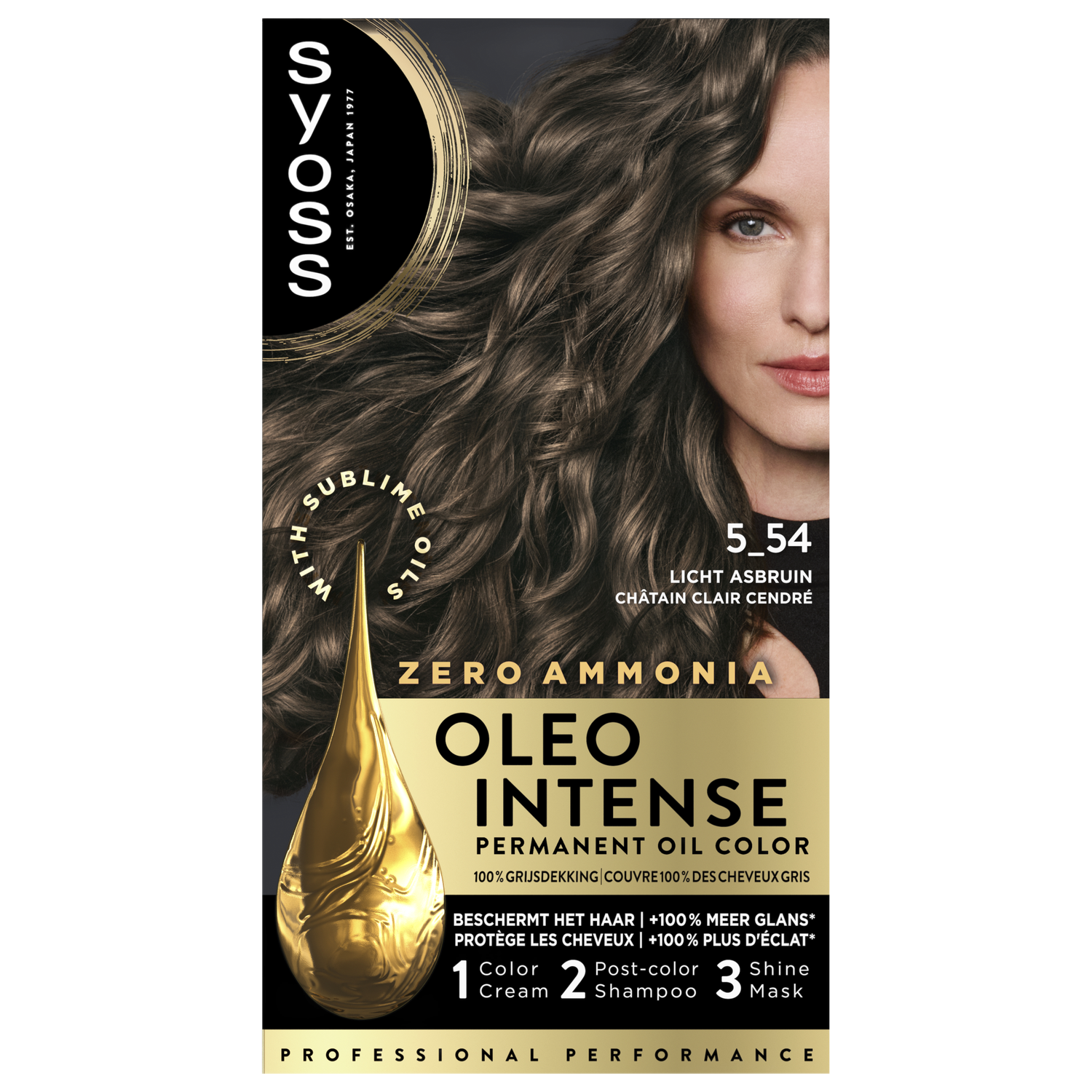 Syoss Oleo Intense Permanente Haarkleuring 5-54 Licht Asbruin