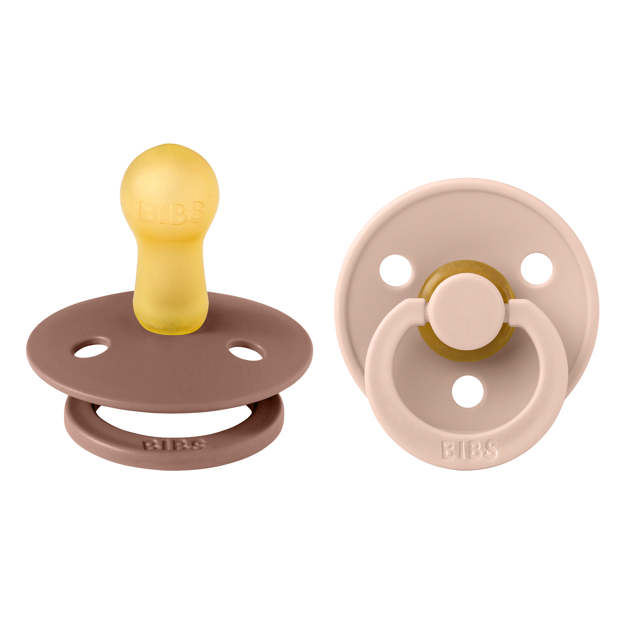 BIBS Colour Fopspeen Rond Latex Maat 2 Woodchuck/Blush 2 stuks