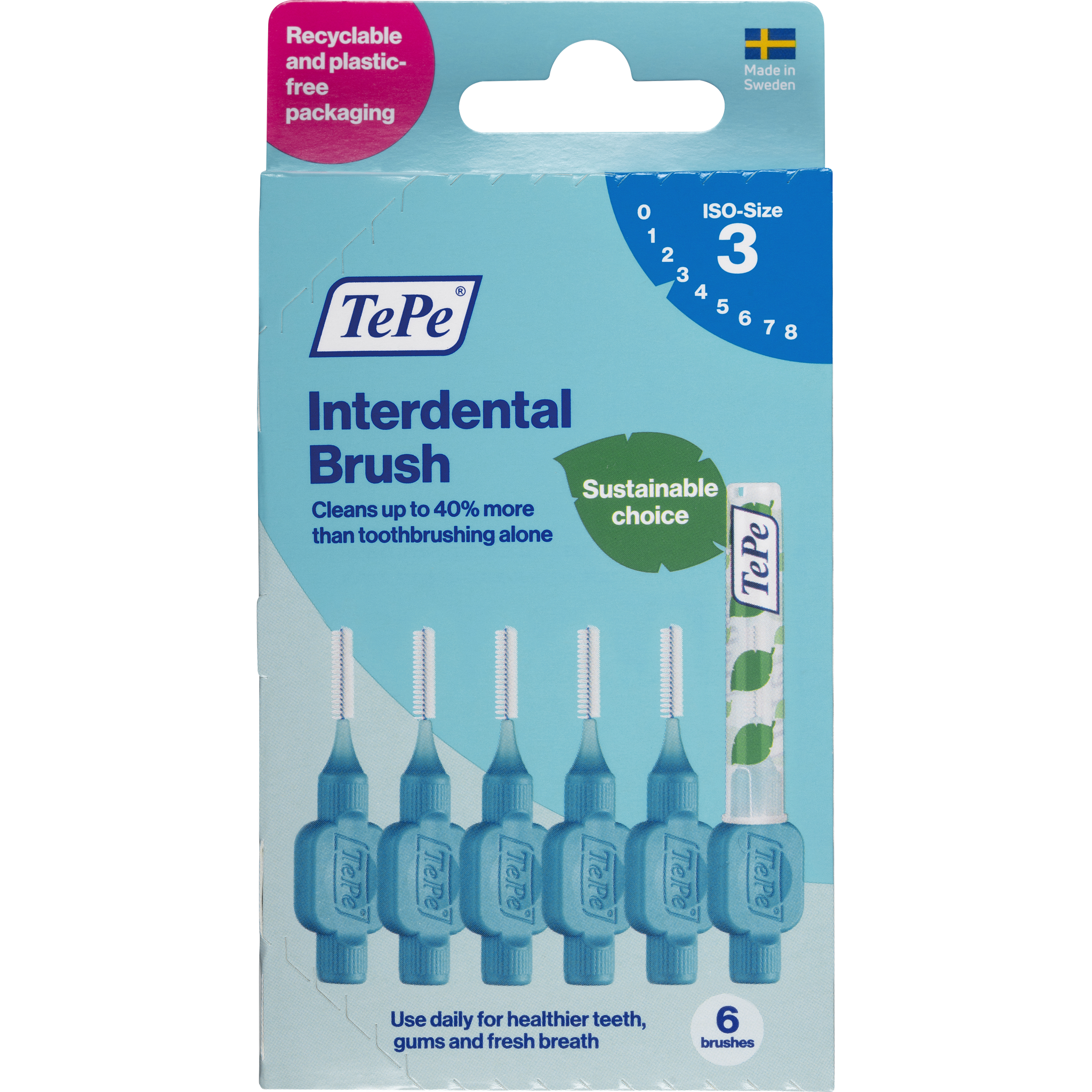 TePe Interdentale Ragers Original Blauw ISO Maat 3 0,6 mm 6 stuks