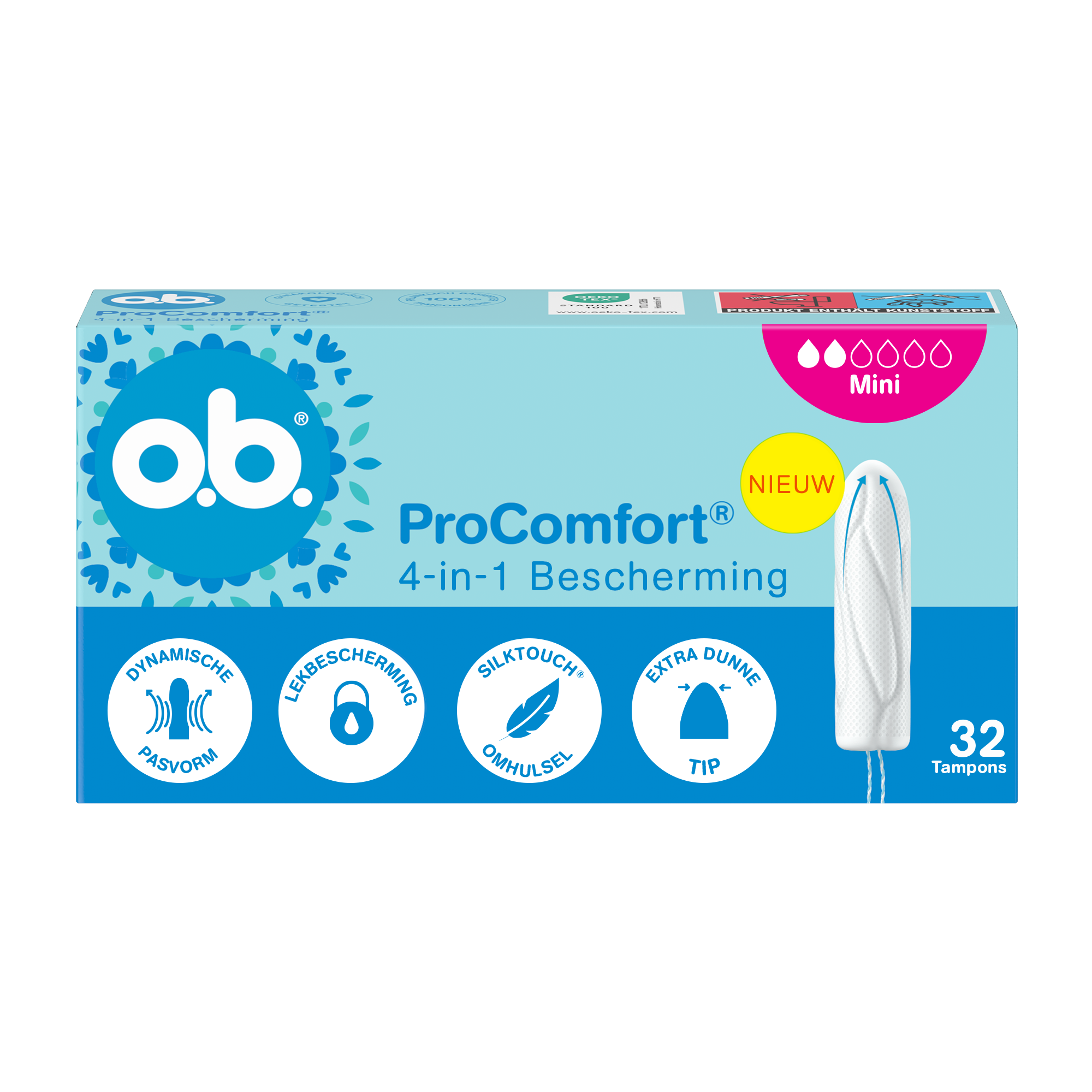 o.b.® Pro Comfort Advanced Mini Tampons 32 Stuks