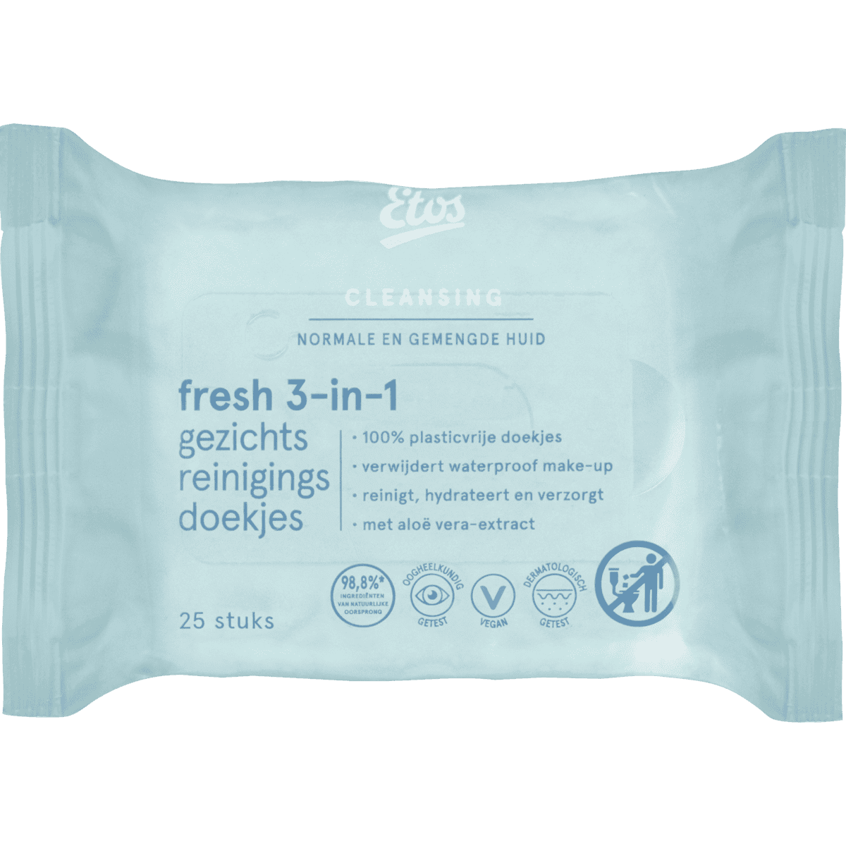 Etos Fresh 3-in-1 Face Cleansing Wipes 25 stuks