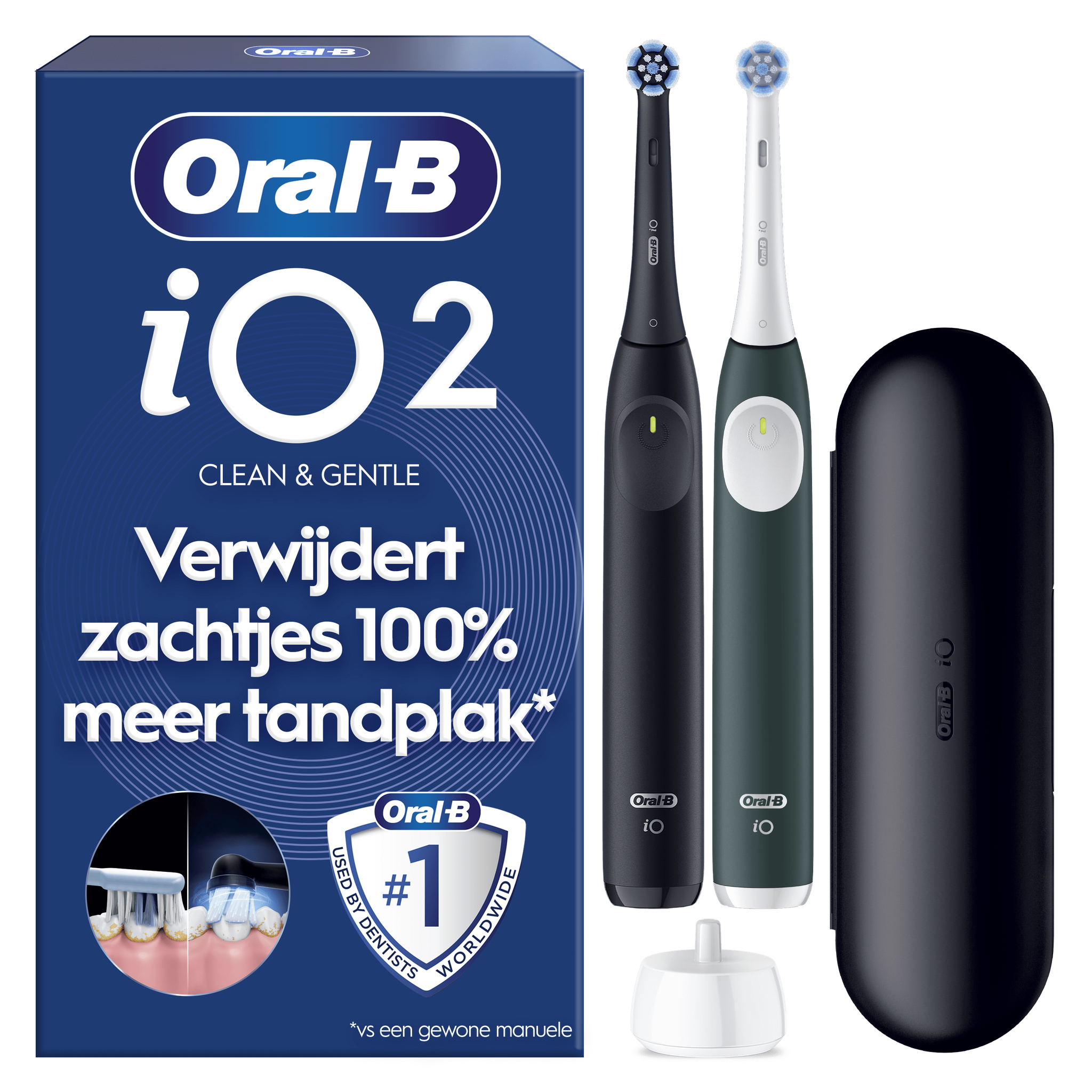 Oral-B iO 2 Zwart & Groen Duo Elektrische Tandenborstels