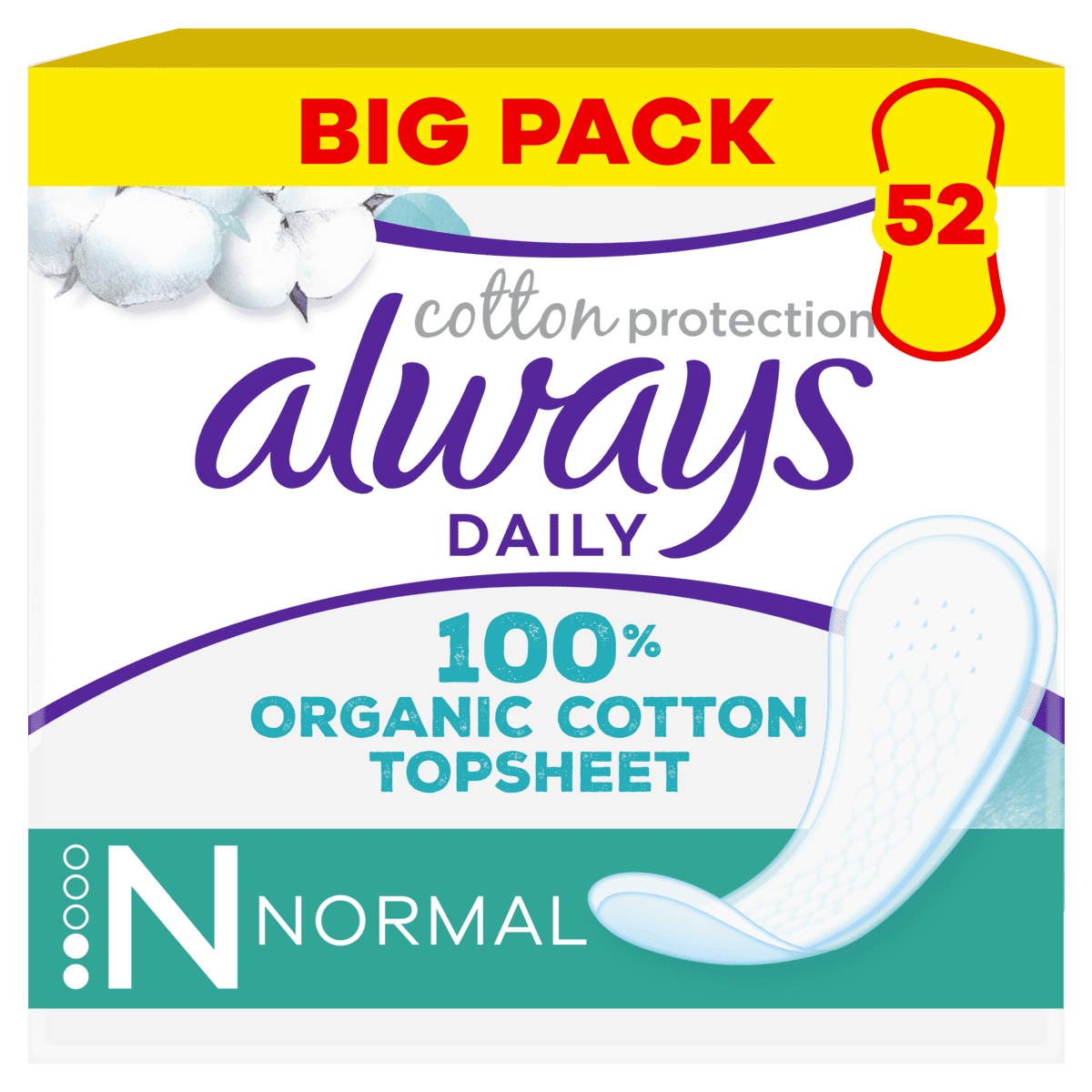 Always Inlegkruisjes Daily Cotton Protection Normal Big Pack 52 stuks