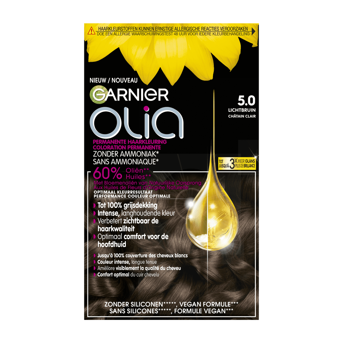 Garnier Olia Permanente Haarverf 5.0 Licht Bruin