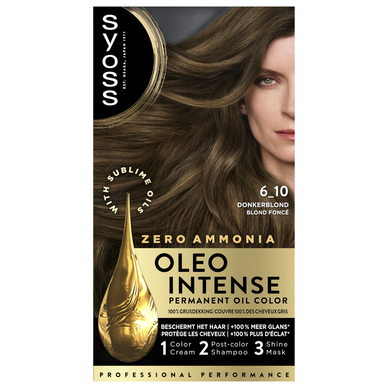 Syoss Oleo Intense Permanente Haarkleuring 6-10 Donkerblond/Blond Foncé