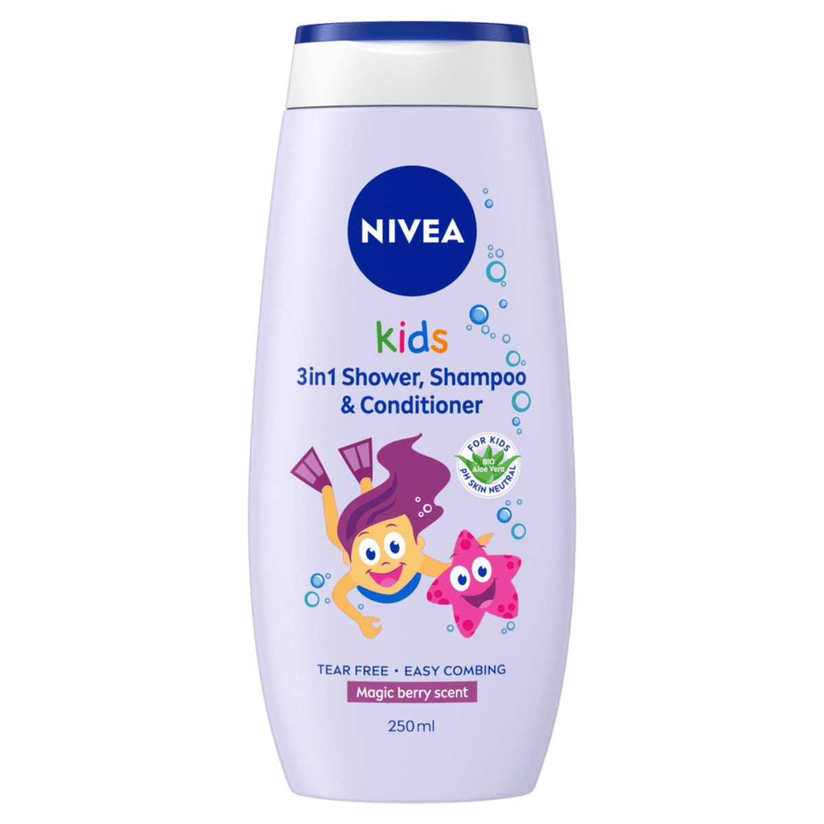 NIVEA Kids 3-in-1 Magic Berry Douche, Shampoo & Conditioner 250 ML