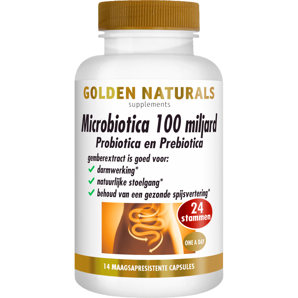 Golden Naturals Microbiotica 100 Miljard Capsules 14 stuks