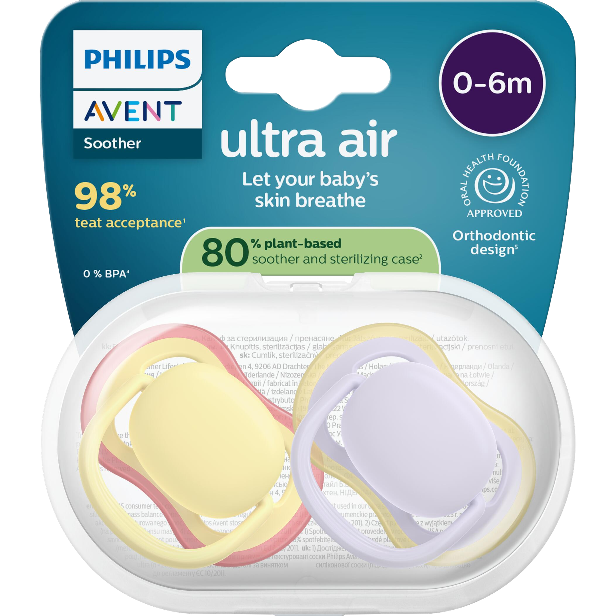 Philips Avent Fopspeen Ultra Air 0-6M SCF087/03 2 stuks