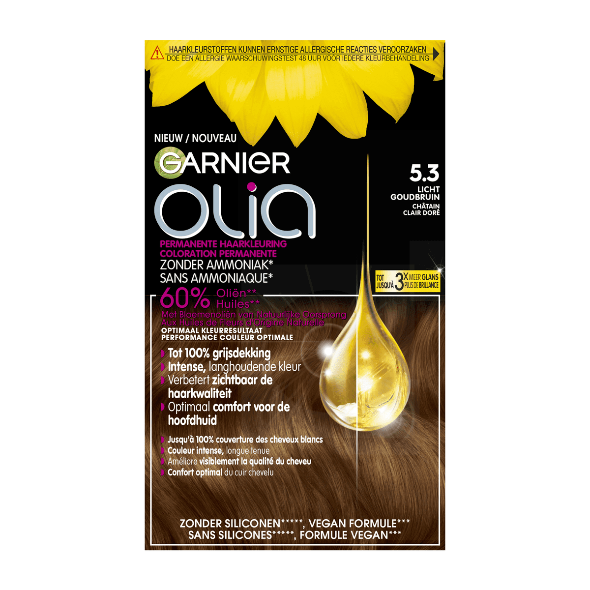 Garnier Olia Permanente Haarverf 5.3 Licht Goudbruin