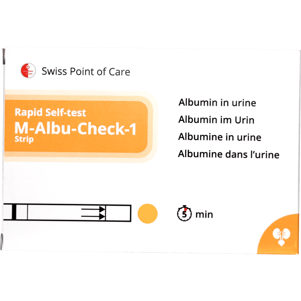 Swiss Point of Care M-Albu-Check-1 Strip Zelftest