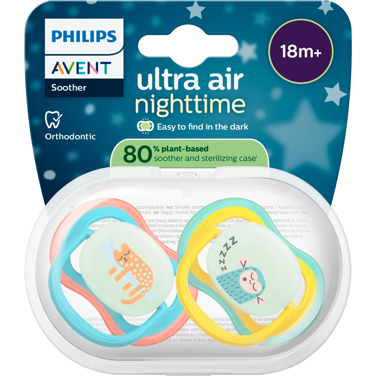 Philips Avent Fopspeen Ultra Air Night 18M+ SCF376/32 2 stuks