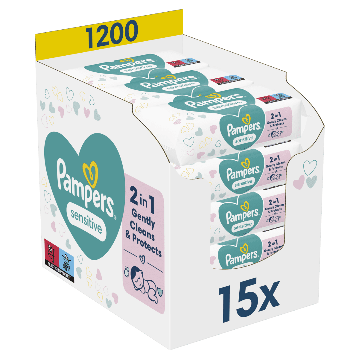 Pampers Sensitive Billendoekjes 15x80 Stuks