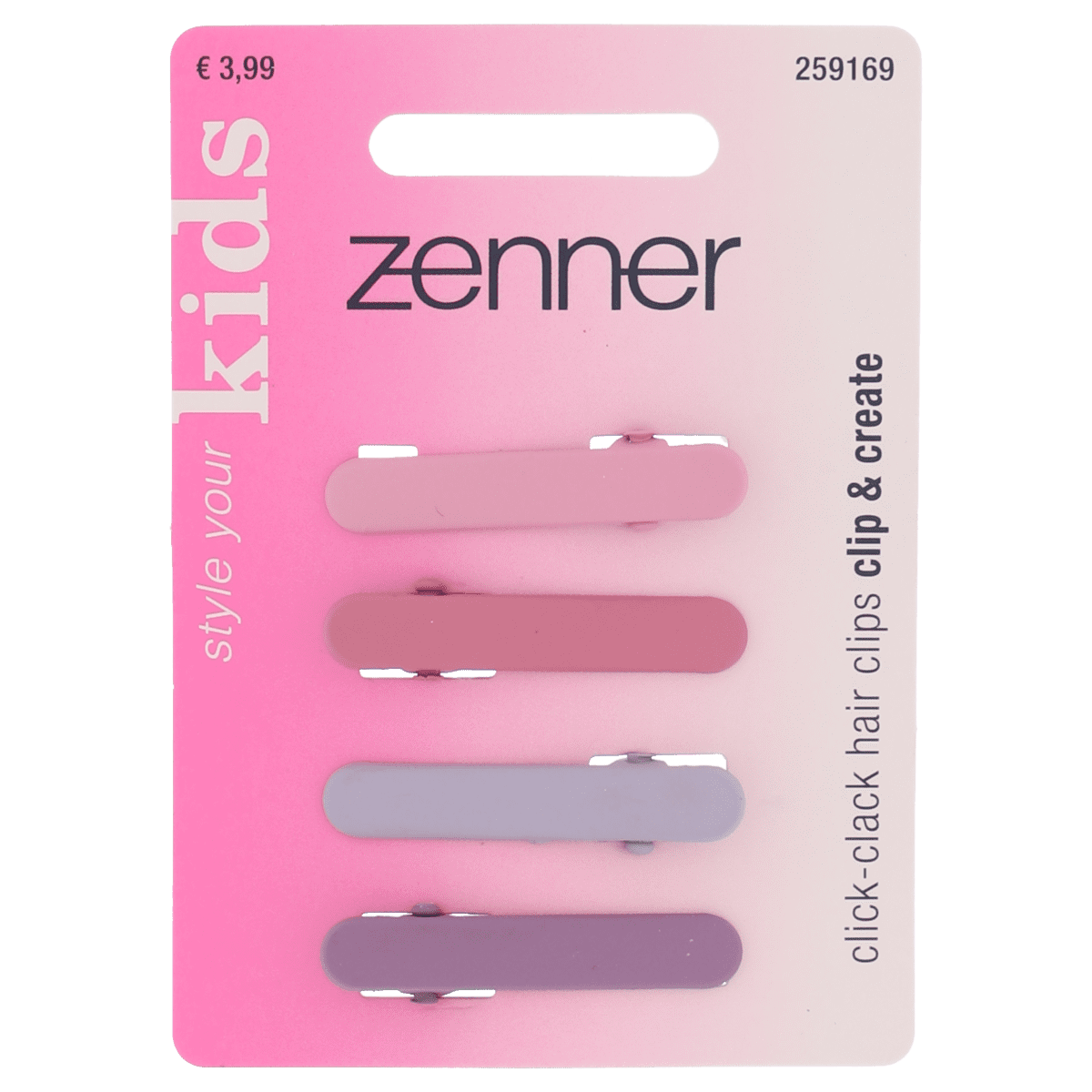 Zenner Klik-klak haarspeld kids 4x