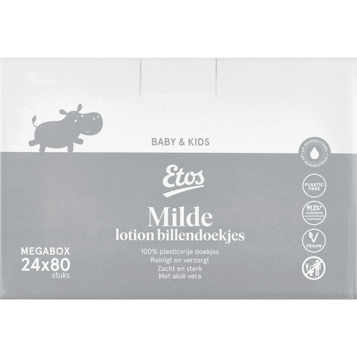 Etos Baby Lotion Billendoekjes Mild Plasticvrij Megabox 24x80 stuks