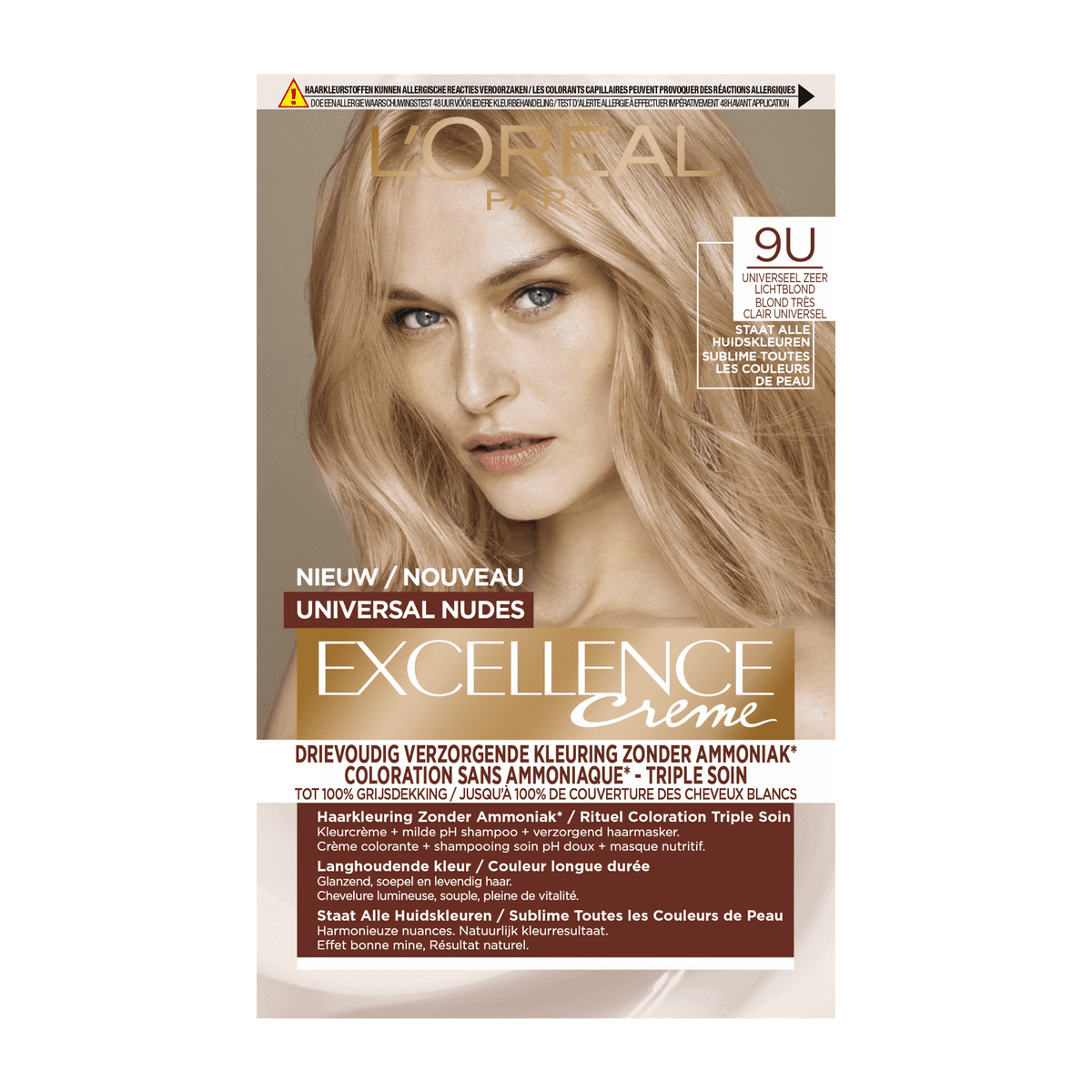 L'Oréal Paris Excellence Universal Nudes Perm Haarverf 9U Zeer Lichtblond