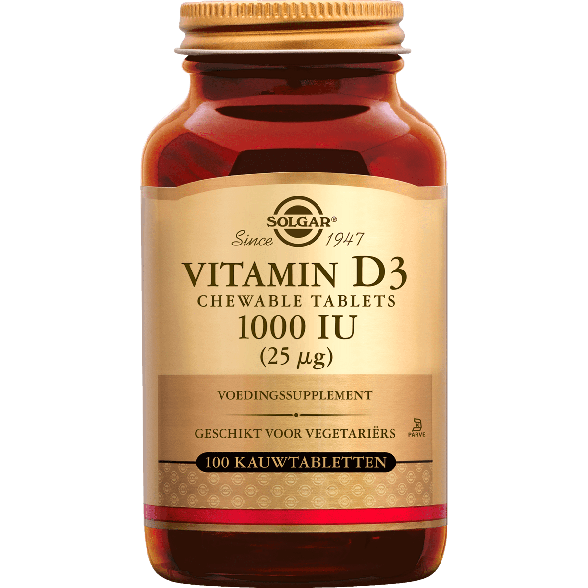 Solgar Vitamine D3 1000 IU/25 MCG Kauwtabletten 100 stuks