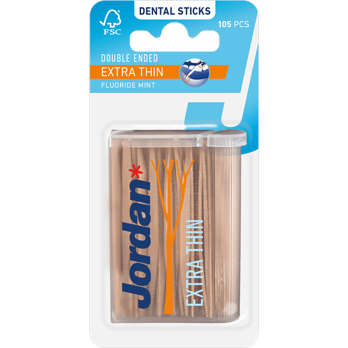 Jordan Double Ended Extra Thin Tandenstokers 105 stuks