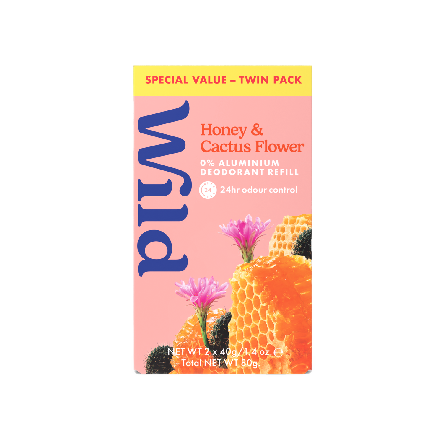 Wild Honey & Cactus Deodorant Refill Value Pack 80 gram