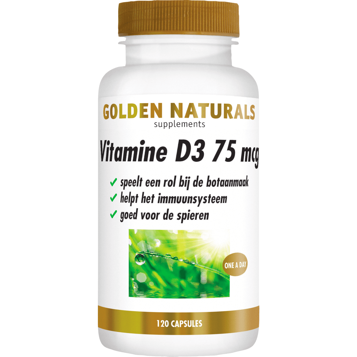 Golden Naturals Vitamine D3 75 MCG Softgel Capsules 120 stuks