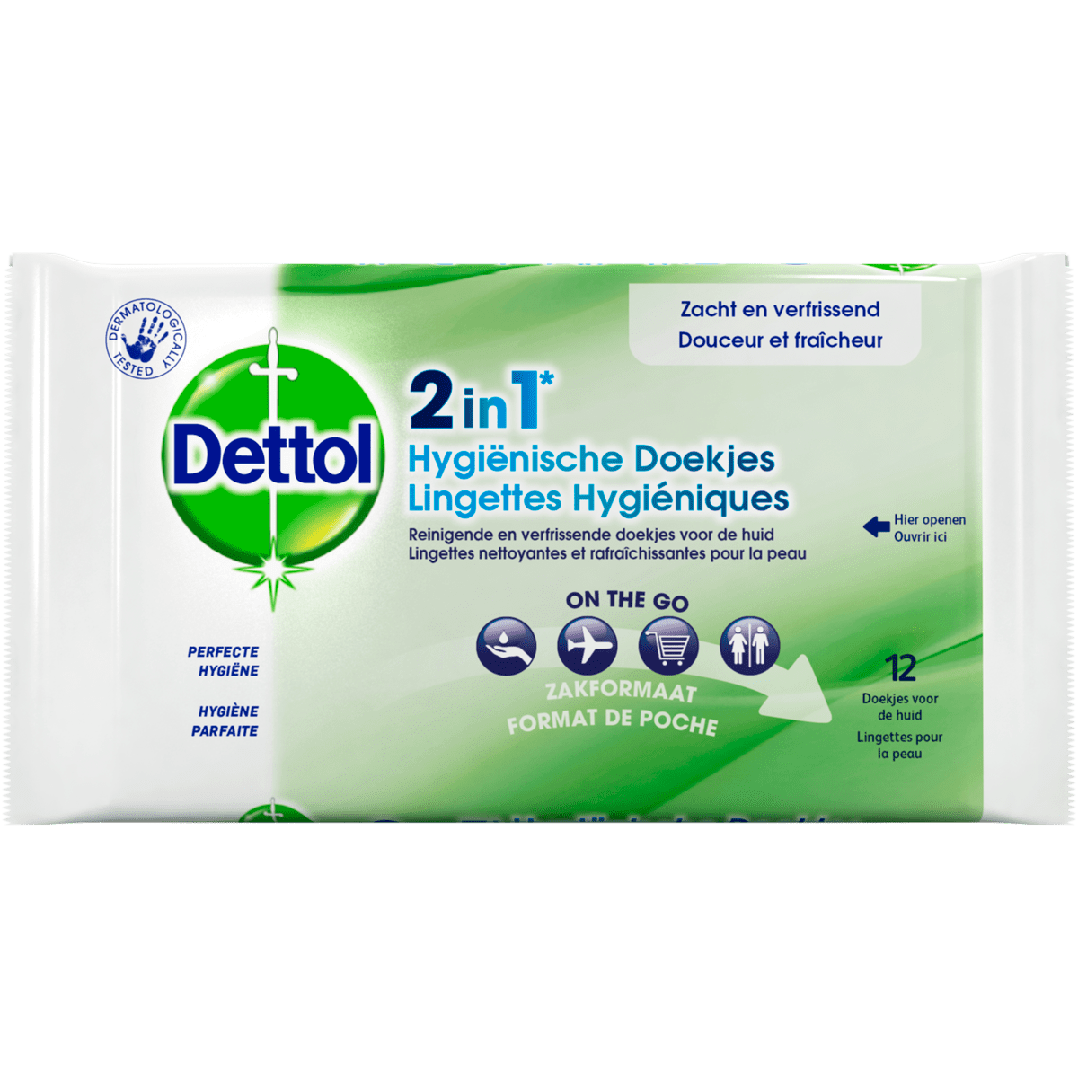 Dettol 2-iIn-1 Hygienische Doekjes 12 stuks