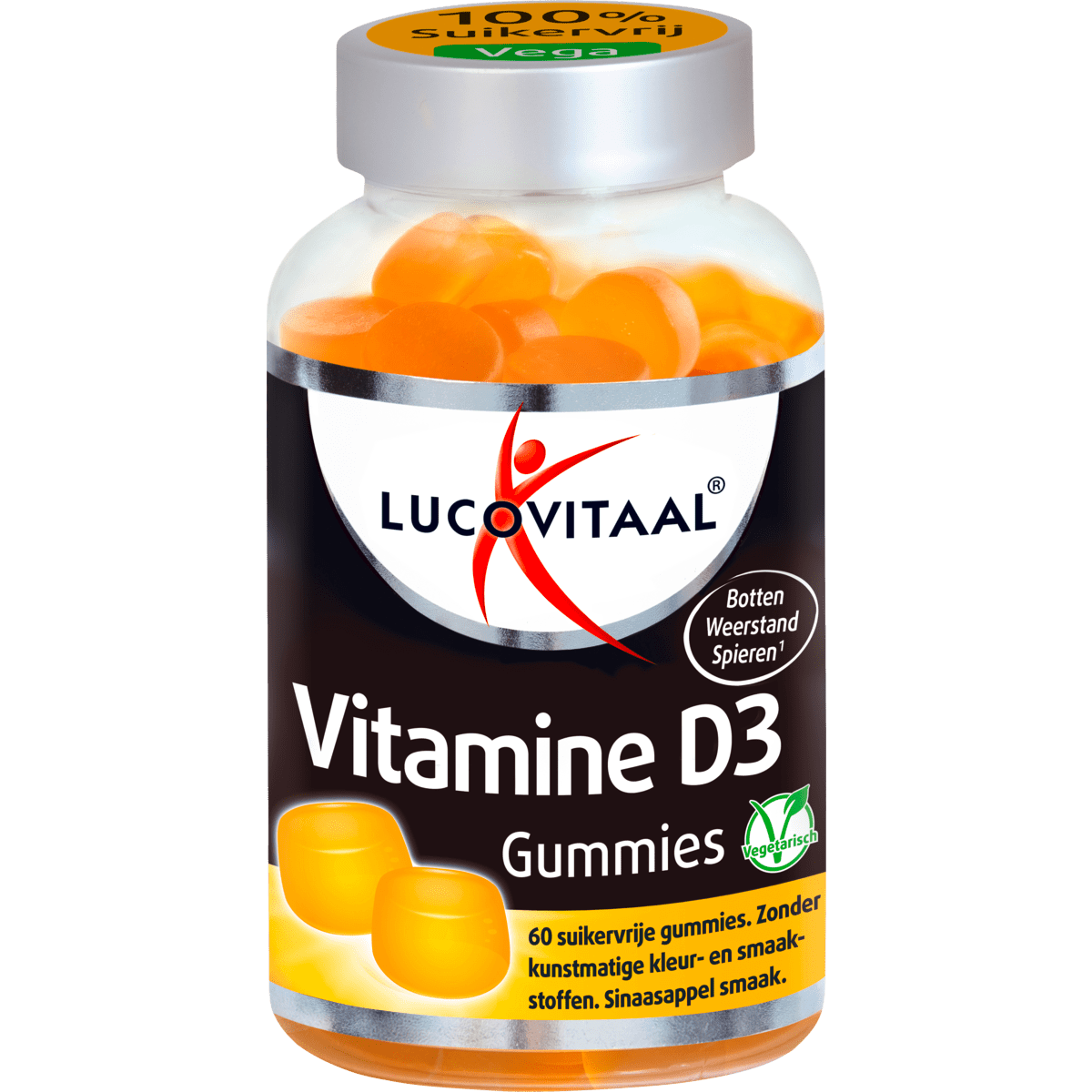 Lucovitaal Vitamine D3 Suikervrije Gummies Sinaasappel 60 stuks