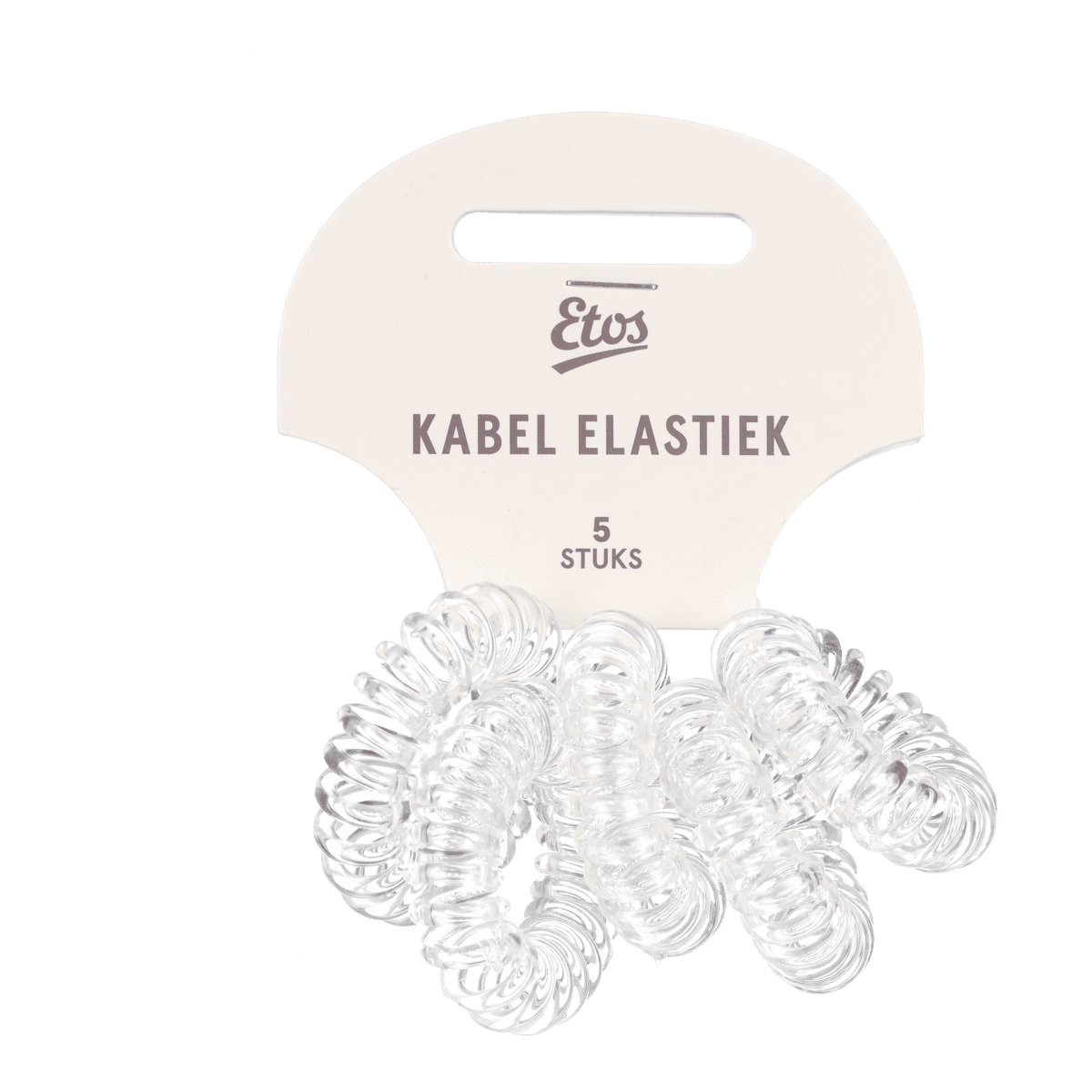 Etos Kabelelastieken Transparant 5St