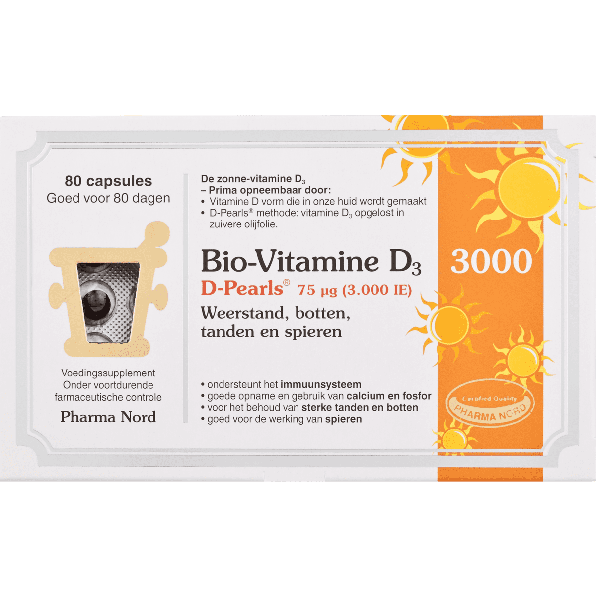 Pharma Nord Bio Vitamine D3 75μg 3.000IE Capsules 90 stuks