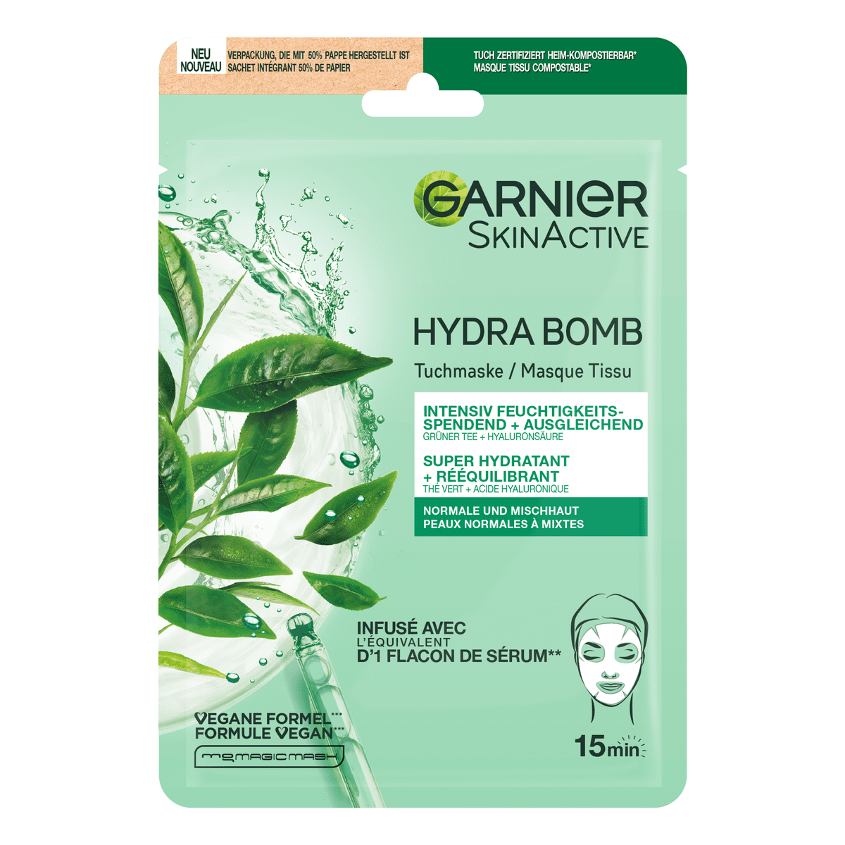 Garnier SkinActive Hydra Bomb Sheet Masker Groene Thee
