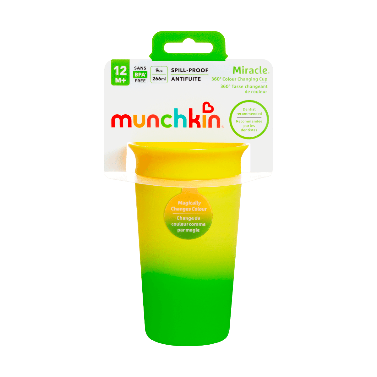 Munchkin Miracle 360° Color Changing Anti-Lek Drinkbeker Geel