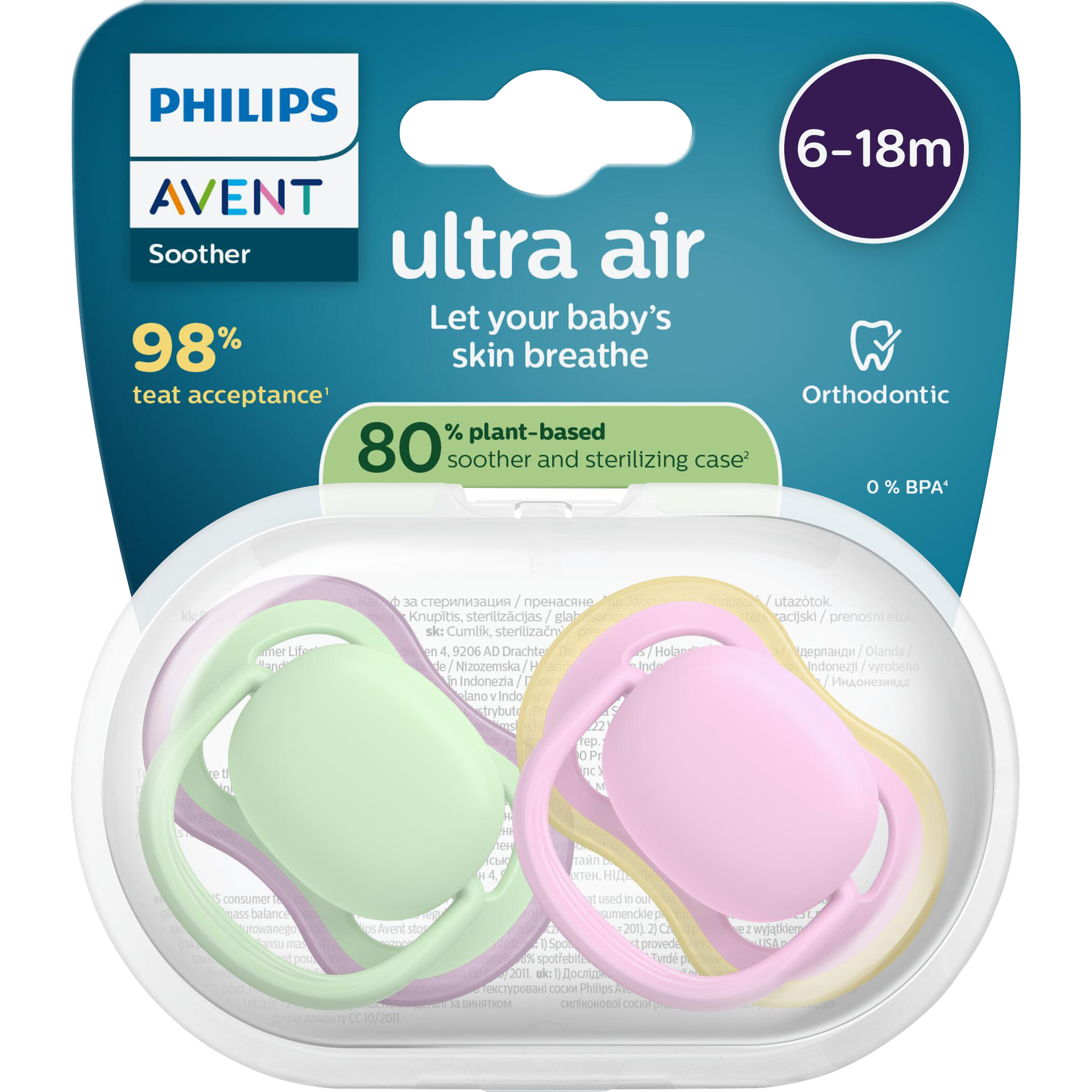 Philips Avent Fopspeen Ultra Air 6-18M SCF087/12 2 stuks