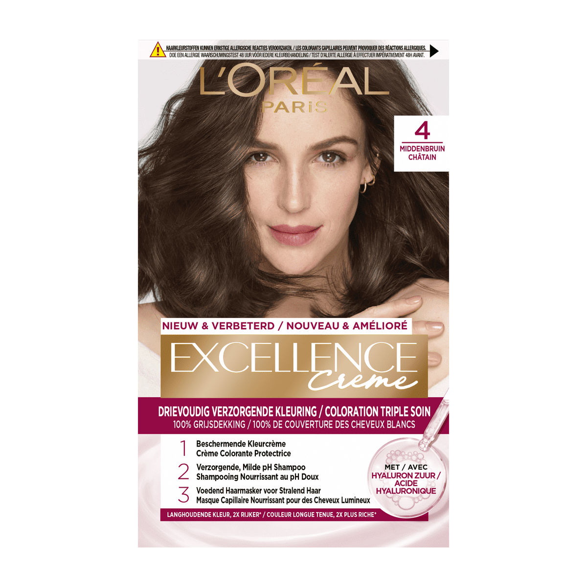 L'Oréal Paris Excellence Crème Verzorgende Kleuring 4 Middenbruin