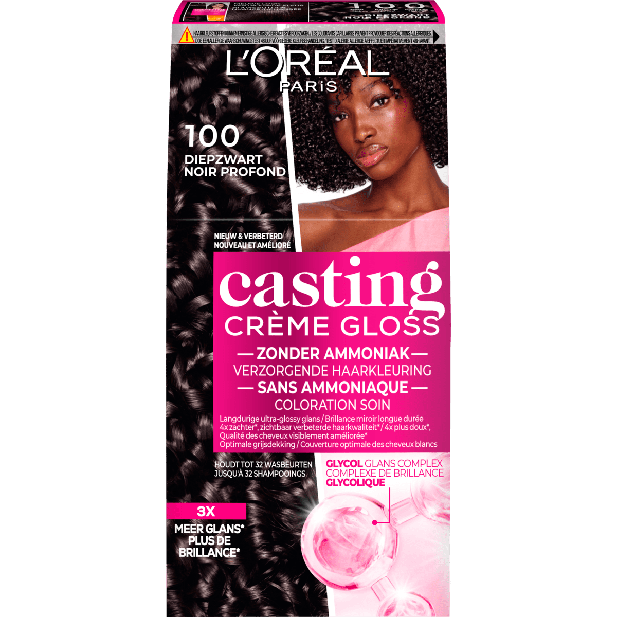 L'Oréal Paris Casting Crème Gloss Haarverf 100 Black Caviar Diepzwart