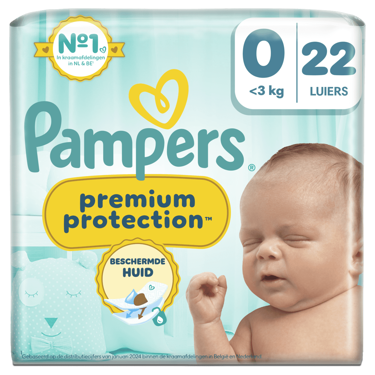 Pampers Premium Protection Luiers Maat 0 0-3 KG 22 Stuks