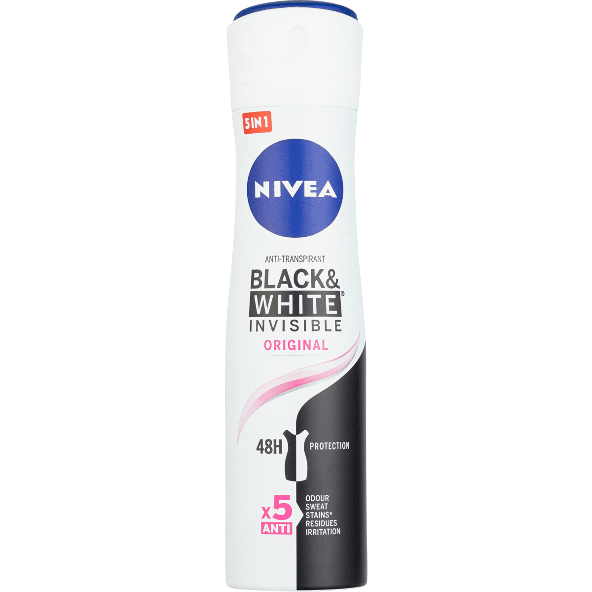 NIVEA Black & White Invisible Original AntiTranspirant Spray 150 ML 150 ML Etos