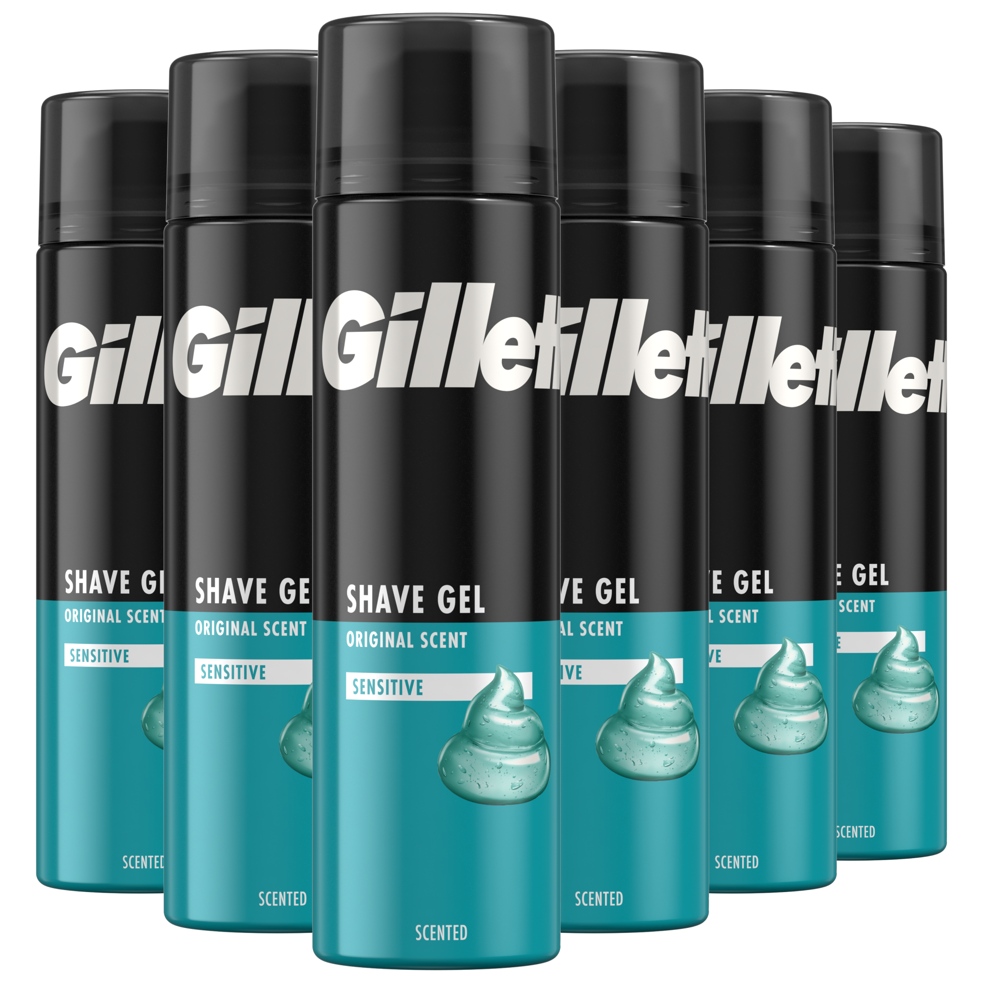 Gillette Classic Sensitive Scheergel Gevoelige Huid 200 ML Multipack 6 stuks