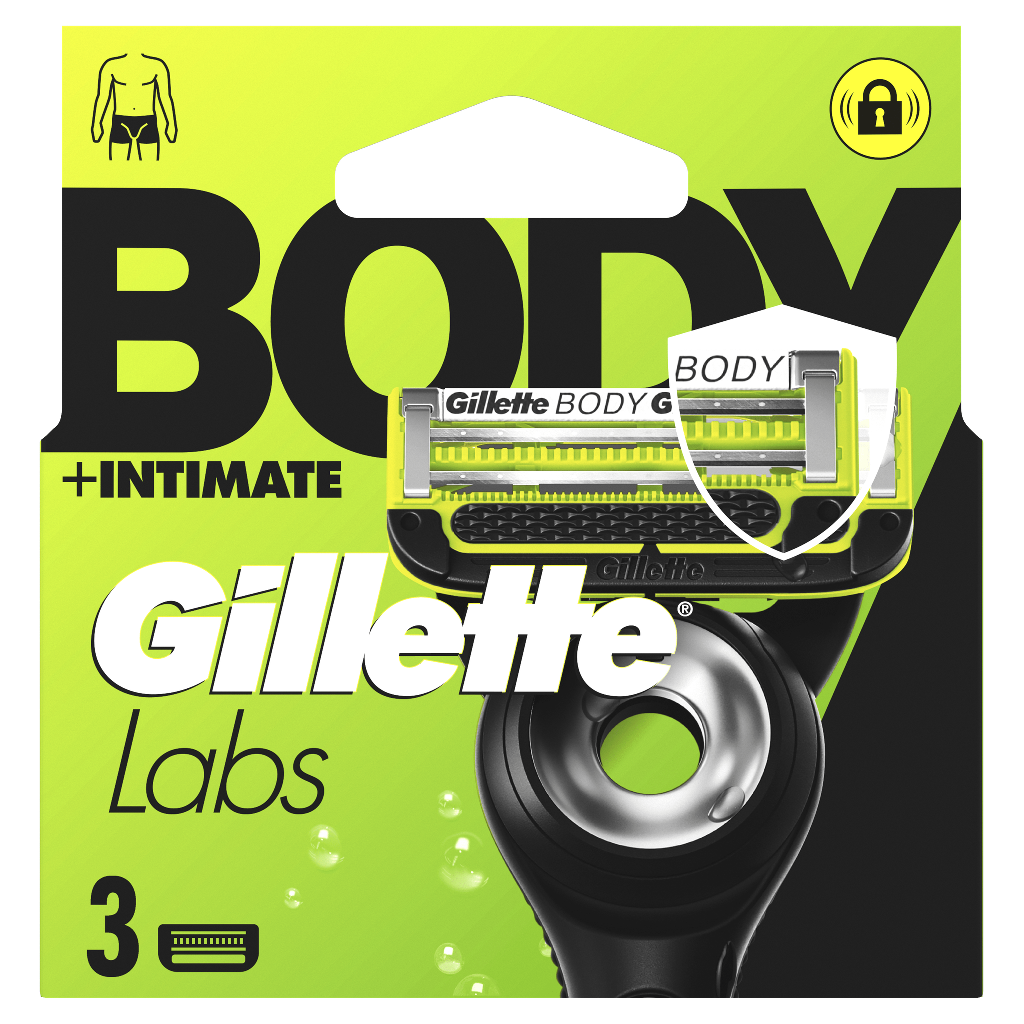 GilletteLabs Body + Intimate Navulmesjes 3 stuks