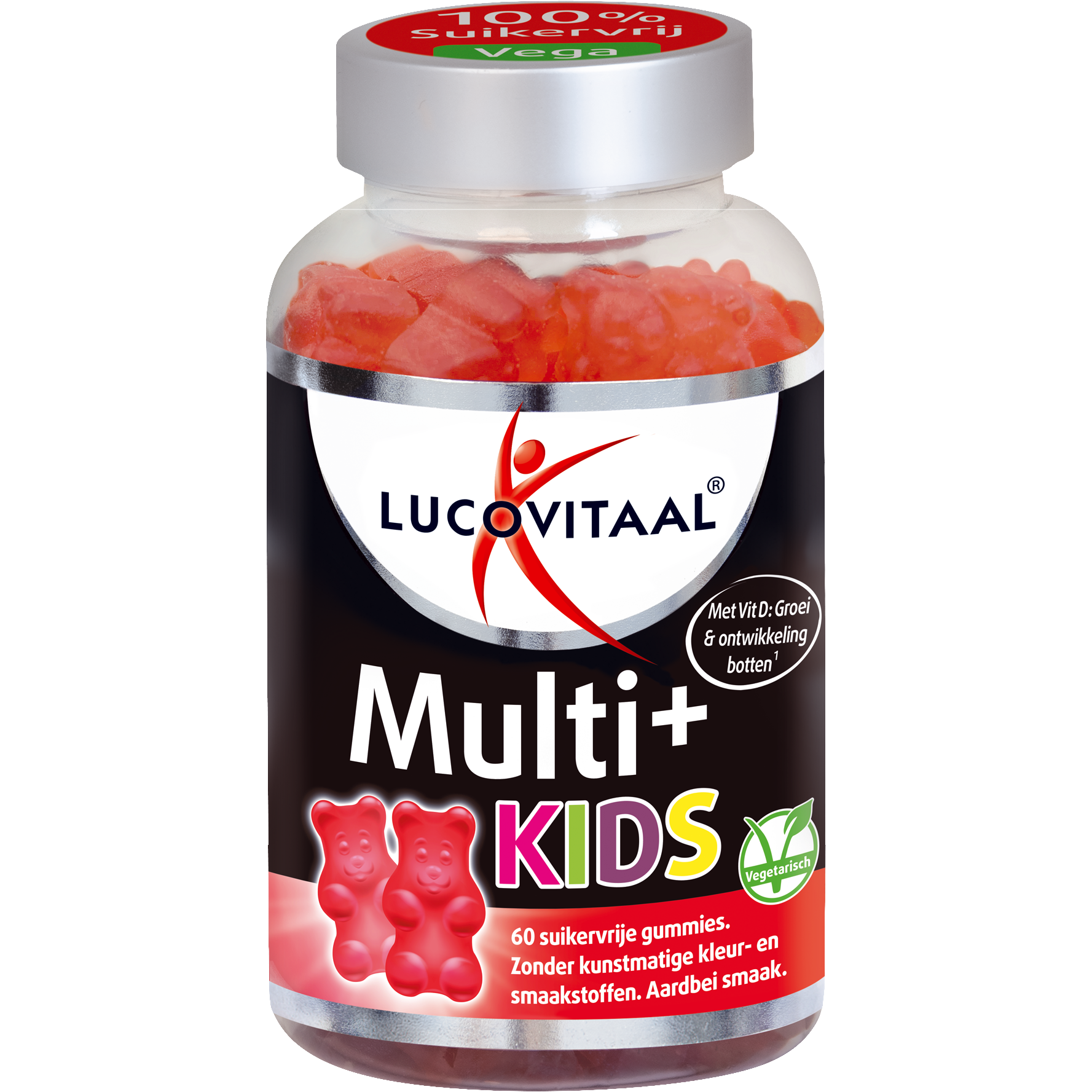 Lucovitaal Multi+ Kids Suikervrije Gummies Aardbei 60 stuks