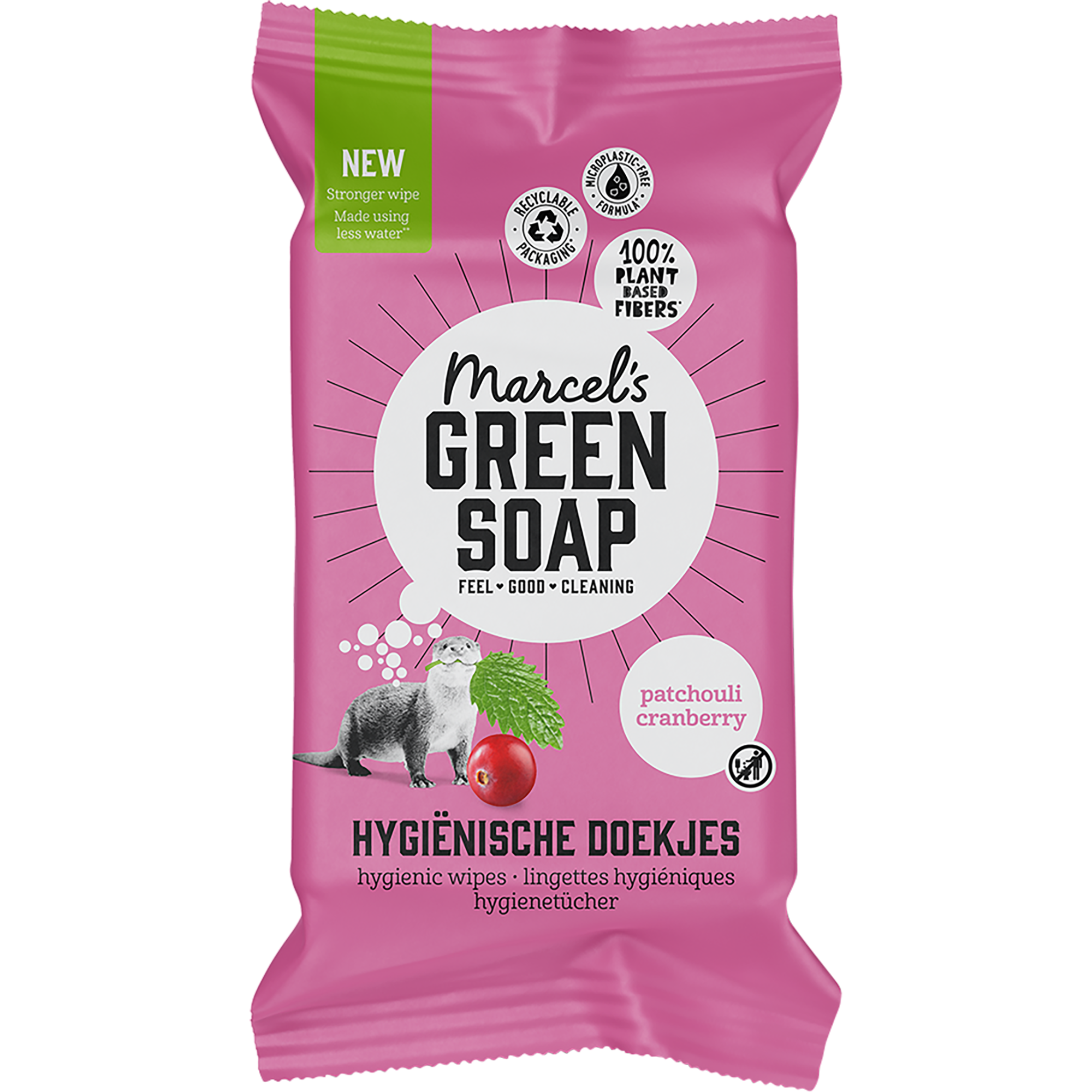 Marcel's Green Soap Hygiënische Doekjes Patchouli & Cranberry 60 stuks