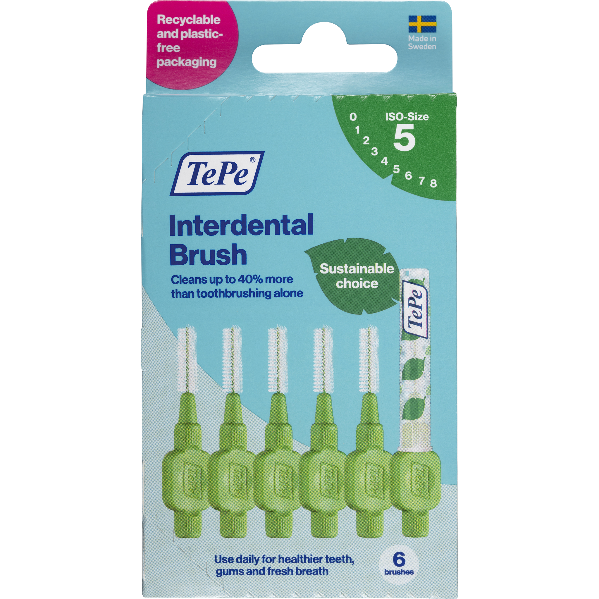 TePe Interdentale Ragers Original Groen ISO Maat 5 0,8 mm 6 stuks