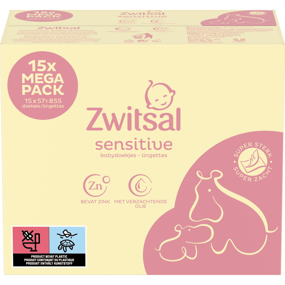 Zwitsal Sensitive Billendoekjes 15x57 stuks