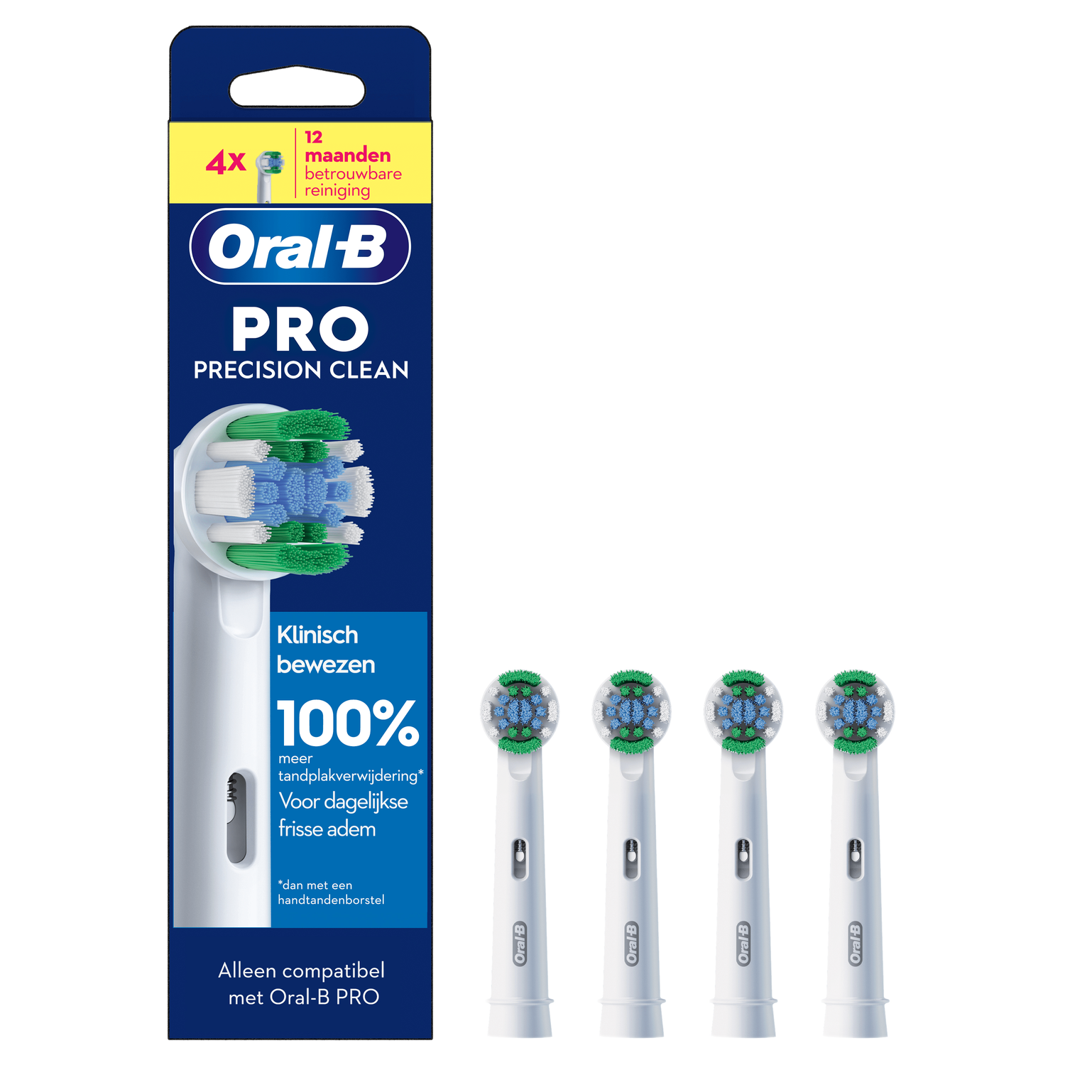 Oral-B Precision Clean Opzetborstels Wit 4 Stuks