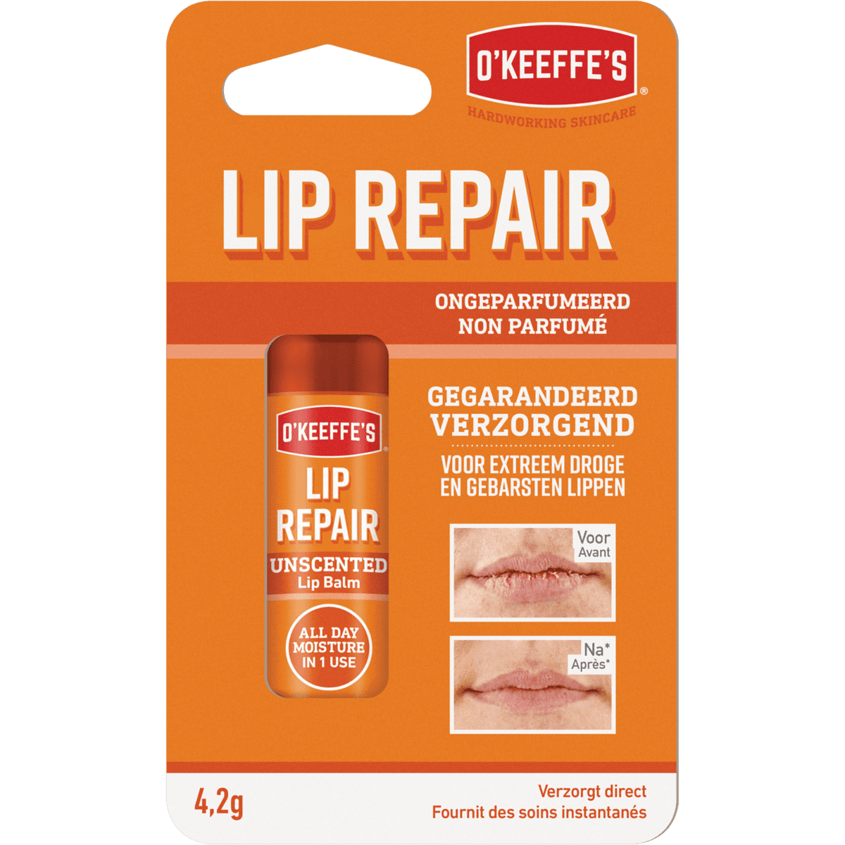 O'Keeffe's Lip Repair 0% Parfum Lippenbalsem 4,2 gram