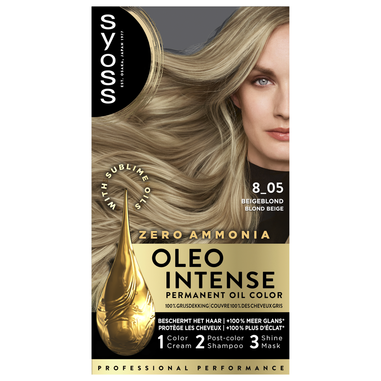 Syoss Oleo Intense Permanente Haarkleuring 8-05 Beigeblond/Blond Beige