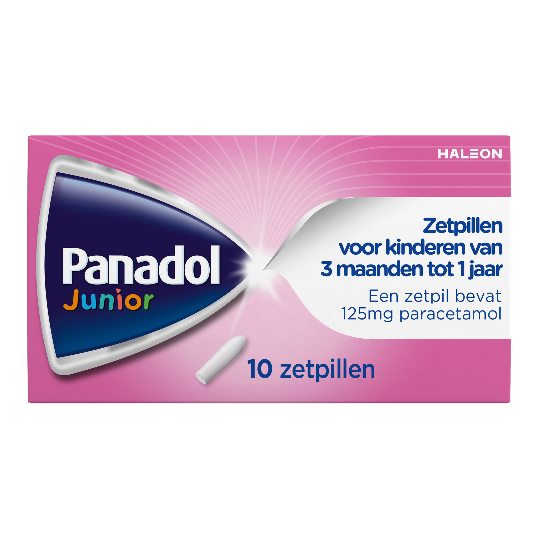 Panadol Junior Zetpil 125 MG Paracetemol van 3 maanden tot 1 jaar 10 stuks