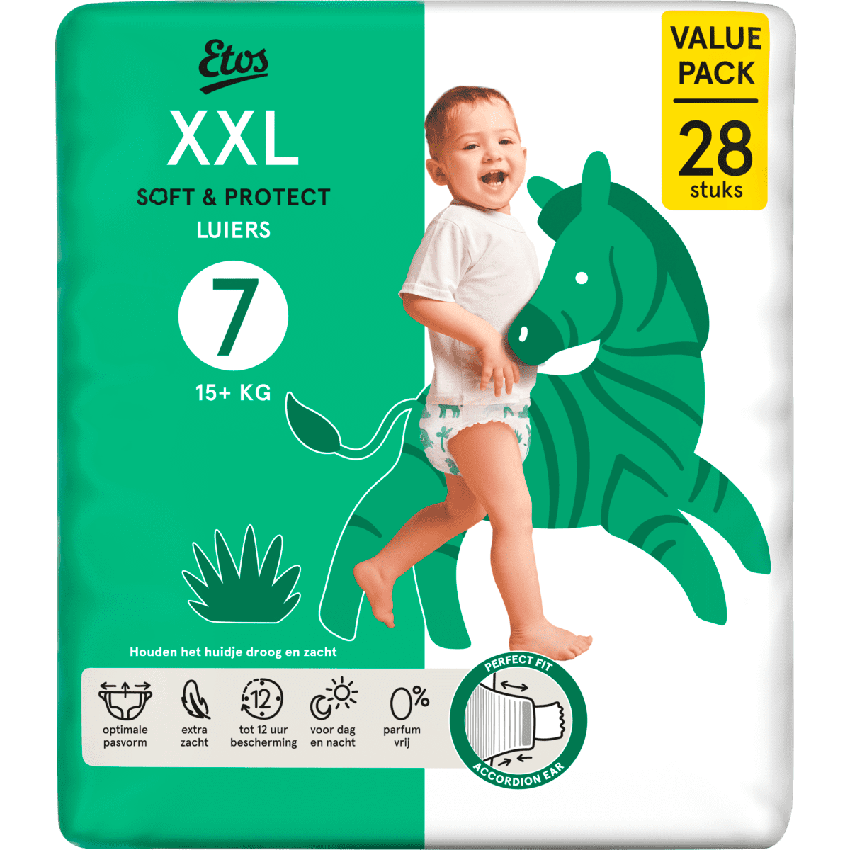 Etos Luiers XXL Maat 7 15+ kg Value Pack 28 stuks