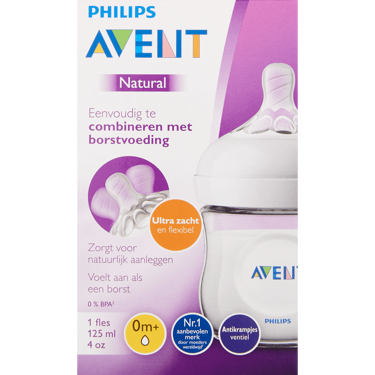 Hoge blootstelling Dij bladeren Philips Avent Natural Fles 125 ML 125 ML | Etos