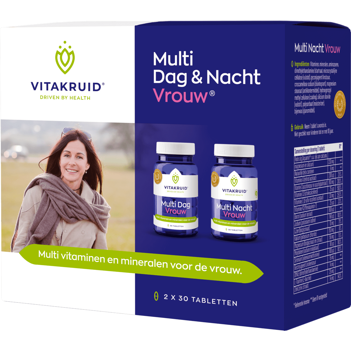 Vitakruid Multi Dag & Nacht Vrouw Tabletten 2x30 stuks